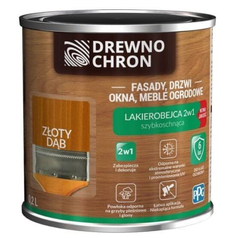 LAKIEROBEJCA ZEWNĘTRZNA 2W1 DĄB ZŁOTY 0.2L LAKIEROBEJCA ZEWNĘTRZNA 2W1 DĄB ZŁOTY 0.2L