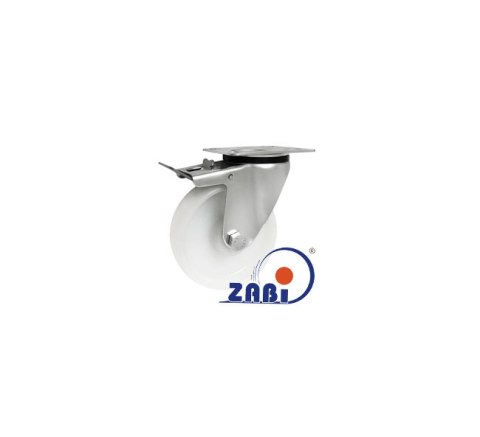 KOŁO Z TWORZYWA 125MM SKRĘTNE + HAMULEC 25MBH KOŁO Z TWORZYWA 125MM SKRĘTNE + HAMULEC 25MBH