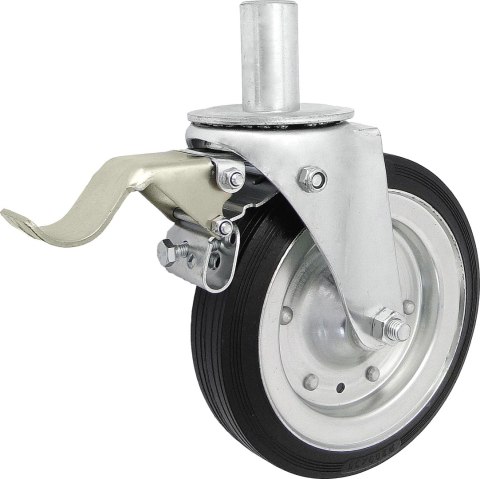 KOŁO METAL-GUMA 200MM OBUDOWA Z TRZPIENIEM+HAMULEC 66H*25 KOŁO METAL-GUMA 200MM OBUDOWA Z TRZPIENIEM+HAMULEC 66H*25